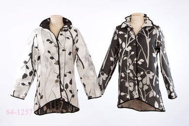 Black and White Reversible Fall Jacket Woman's Travel Easy