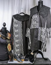 Load image into Gallery viewer, Dramatic Donna White - Black and White Print All Season Coat