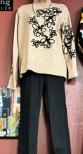 Load image into Gallery viewer, Embroidery Embellished Sweater Tan and Black FDJ Brand