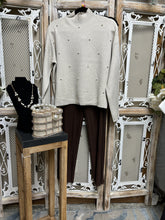 Load image into Gallery viewer, Cappuccino Sweater Pearl Accents Eternelle Brand