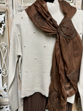 Load image into Gallery viewer, Cappuccino Sweater Pearl Accents Eternelle Brand