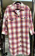 Load image into Gallery viewer, Fall Wear Pink Plaid Long Woman&#39;s Shacket Funsport Brand