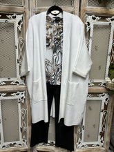 Load image into Gallery viewer, Long Ivory Open Cardigan 3/4 Sleeve Jacket Eternelle Brand