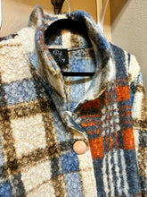 Load image into Gallery viewer, Trendy Fall Colors Plaid Button Up Jacket with Turn Up Collar