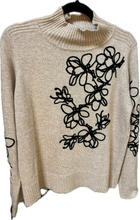 Load image into Gallery viewer, Embroidery Embellished Sweater Tan and Black FDJ Brand