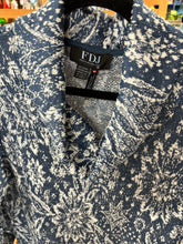 Load image into Gallery viewer, Cowl Neck Indigo Blue and White Long Sleeve Knit Sweater FDJ Brand