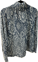 Load image into Gallery viewer, Cowl Neck Indigo Blue and White Long Sleeve Knit Sweater FDJ Brand