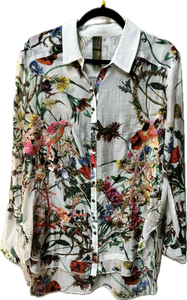 Floral Print Blouse Women's Embroidery Embellished Aratta Brand Lilia