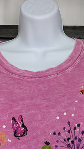 Gardenia Floral Mineral Washed Tunic Top Jess & Jane