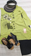 Load image into Gallery viewer, Jess and Jane Lime green tunic &quot;Mia&quot; Abstract Floral Print