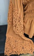 Load image into Gallery viewer, Scully Women&#39;s Long Sleeve Crochet Lace Trim Top Rust Copper