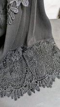 Load image into Gallery viewer, Lace Trim Top Black Scully Women&#39;s Long Sleeve Crochet
