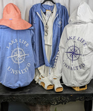 Load image into Gallery viewer, Lake Life Unsalted White or Blue Hooded Jacket by Cottonseed Brand