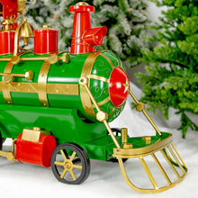 Load image into Gallery viewer, Large Festive Iron Train &quot;Blessed Bullet&quot; Over 5ft. Long  Red and Green