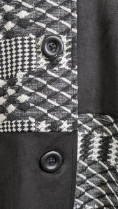 Dramatic Donna White - Black and White Print All Season Coat