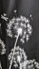 Load image into Gallery viewer, Women&#39;s 100% Cotton Black top with Dandelion design