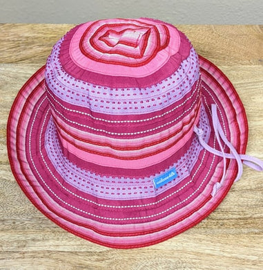 Sun Hat for Toddler Girls with Pink Stripes by Wallaroo