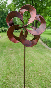 Spinfast Kinetic garden wind spinner copper | spinners both directions| windward | garden art | wind sculpture | hh120