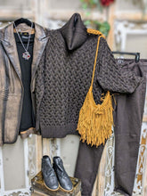 Load image into Gallery viewer, Carreli Chunky Brown Knit Turtle Neck Long Sleeve Sweater