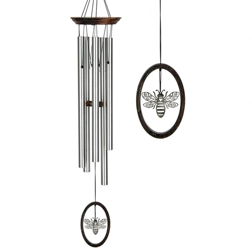 Bumble Bee Windchime Aluminum Tubes | Great Indoor Outdoor Garden Area accent | Bee Lover's Gift