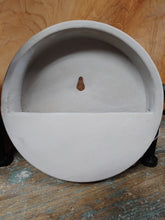 Load image into Gallery viewer, BEAUTIFUL, HEAVY-DUTY, ROUND, TEXTURED, GREY CERAMIC PLANTER. 7” BY 7” BY 2”. NO DRAINAGE HOLE.