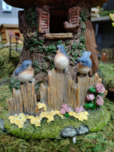 Load image into Gallery viewer, Bluebirds Sitting a Fence Miniature Fairy Garden Dollhouse Accessory l MG393