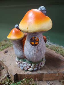 Fairy Garden | LED | Mushroom Cottage With Stairway 5.5" | FA99