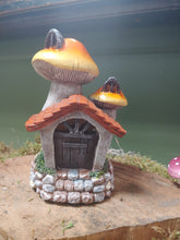 Load image into Gallery viewer, Miniature Mushroom Fairy Cottage with Solar Light