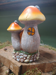 Miniature Mushroom Fairy Cottage with Solar Light