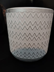 Planters l 5" Cement Look White Washed Boho  l  Pots l 4 Modern designs to choose from