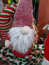 Load image into Gallery viewer, Holiday Standing Gnomes with Stocking Hats in Red and Gray