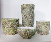 Load image into Gallery viewer, Monstera embedded design flower pot l Tropical Garden Design | Medium