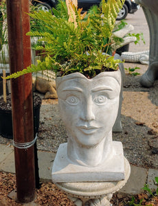 Cement Man Head Planter Pot