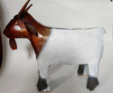 Load image into Gallery viewer, Small Metal Goat Statue | Garden Goat Sculpture | kid or Billy Goat