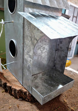 Load image into Gallery viewer, Galvanized Metal Birdhouse and Feeder Combo