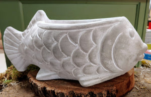 Fish Planter | Concrete Nautical Pot | Koi
