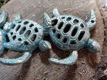 Load image into Gallery viewer, Coastal Wall Mount Hook for keys | Cast Iron Sea Turtles