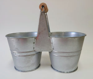 Galvanized 2 Bucket Caddy | Planter