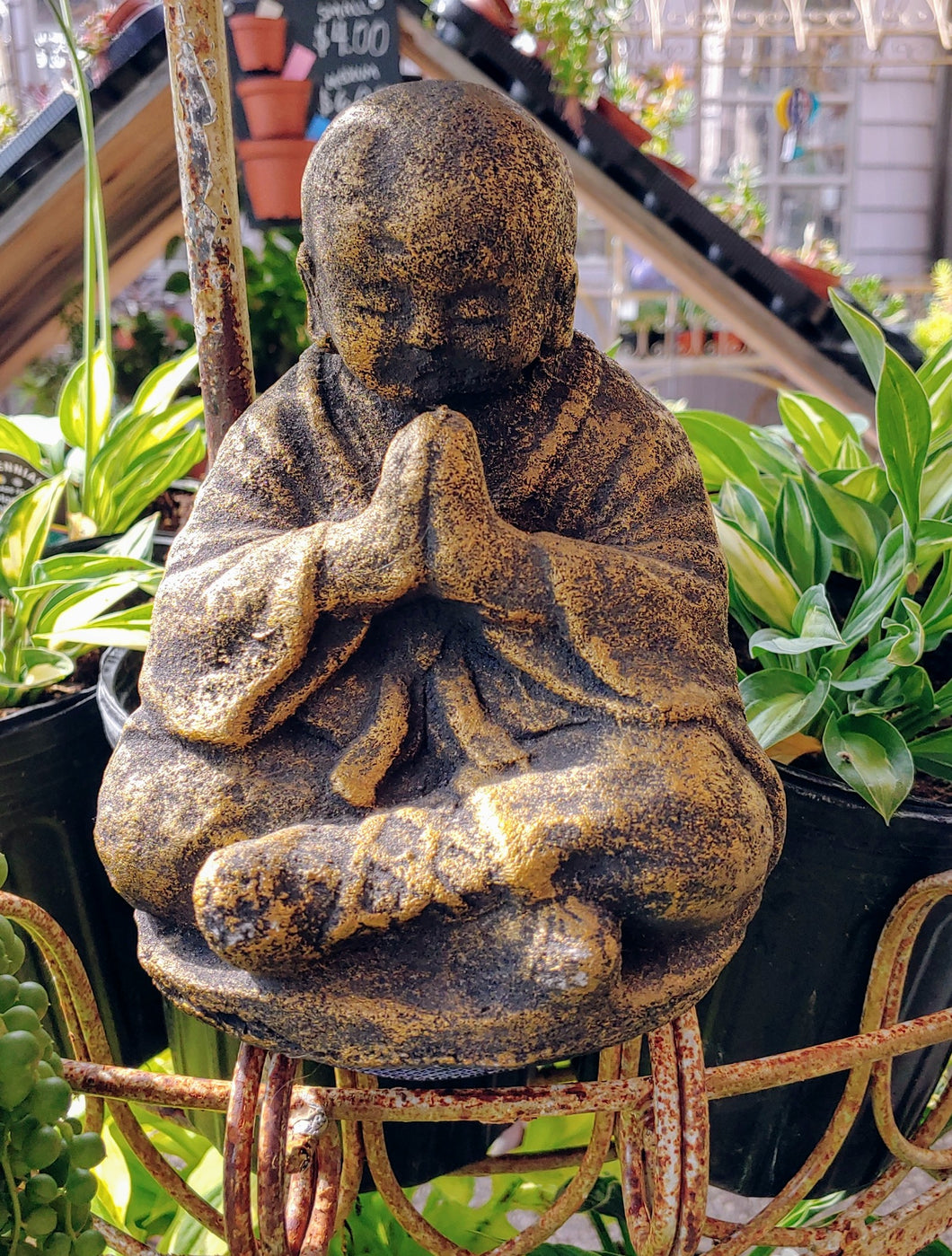 Vintage Gold Praying Buddha