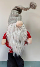 Load image into Gallery viewer, Holiday Standing Gnomes with Stocking Hats in Red and Gray
