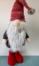 Load image into Gallery viewer, Holiday Standing Gnomes with Stocking Hats in Red and Gray