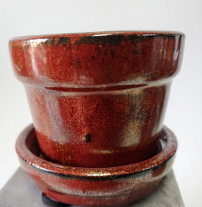 Cute small Planter 2.5" Pot with Drainage and Attached Saucer