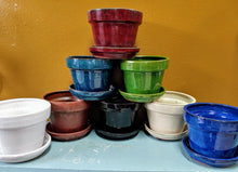 Load image into Gallery viewer, Planter 5&quot; Ceramic Flower Pot Attached Saucer