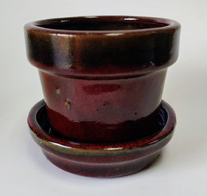 4" Small Ceramic Planter | Mini Pots with attached saucer
