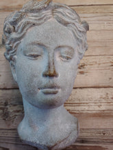 Load image into Gallery viewer, Cement Head Face Planter for Succulents Greek Diana