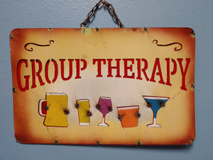 Metal Sign 'Group Therapy' for Bar or Man Cave