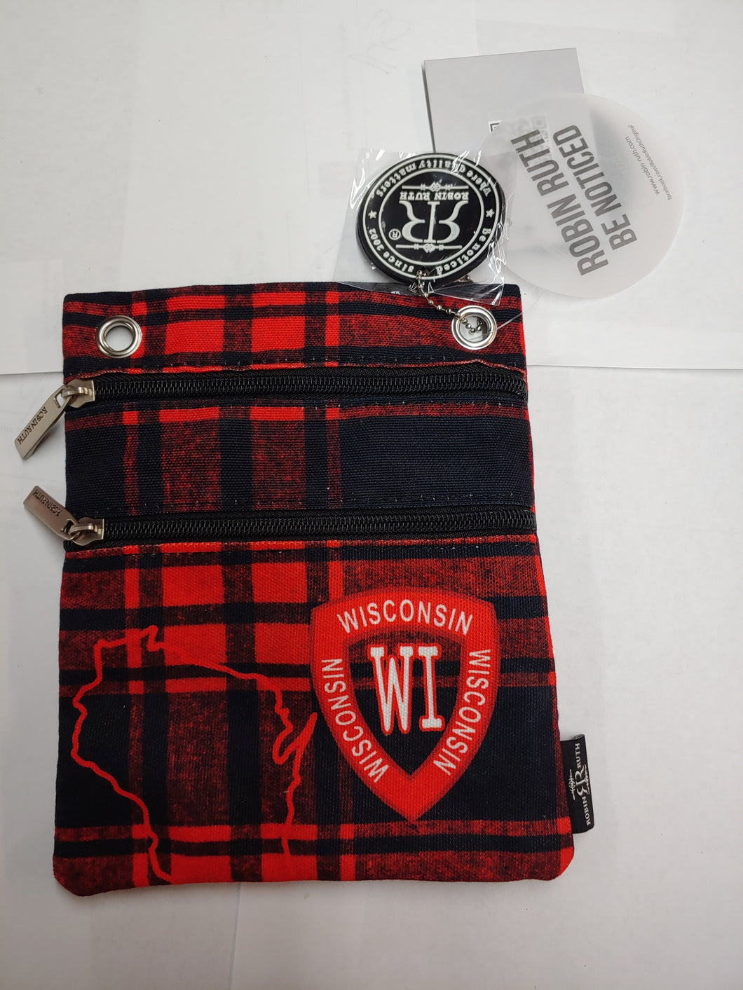 Wisconsin Red Plaid Cross body Bag
