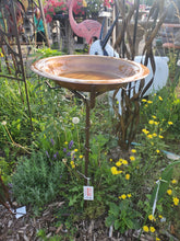 Load image into Gallery viewer, Solid Copper Bird Bath | Pollinator 15 x 35 inches | Garden Art