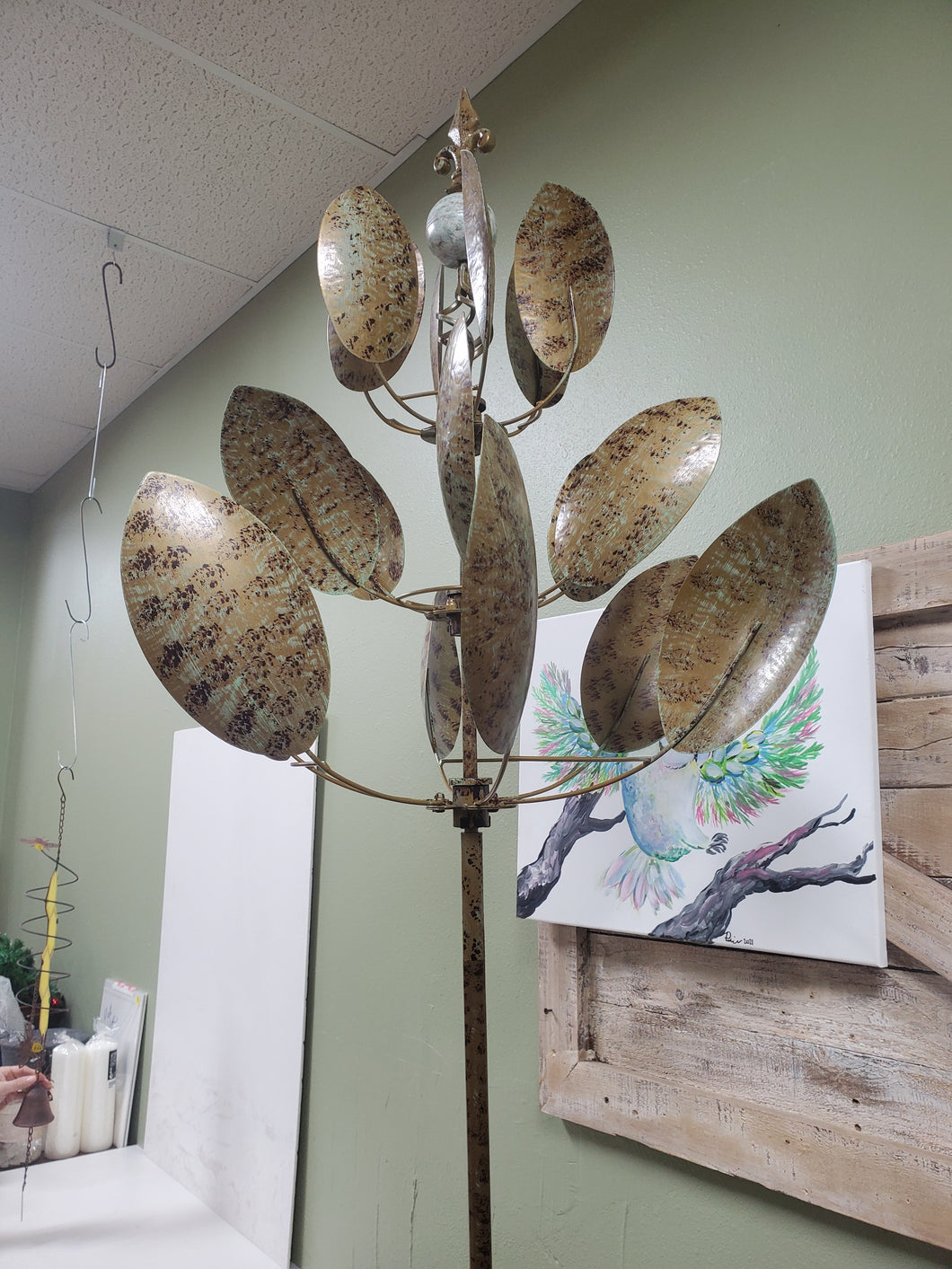Green Paddle Kinetic Garden Wind Spinner | Hampton