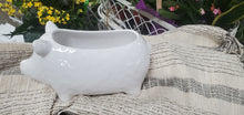 Load image into Gallery viewer, White Ceramic Pig Planter